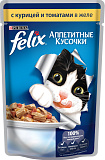 Felix Аппетитные кусочки влажный корм для кошек, с курицей и томатами