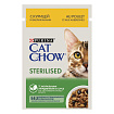 Cat Chow влажный корм для стерилизованных кошек с курицей и баклажаном(пауч)